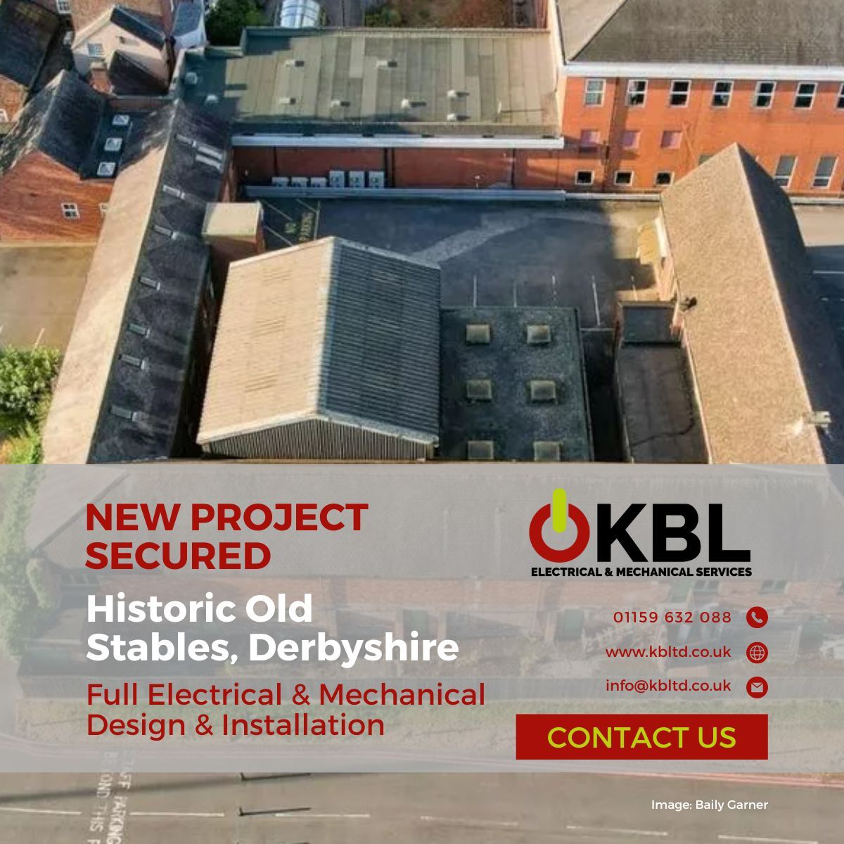 Our latest secured project, 'The Old Stables' in Derbyshire town centre. KBL will handle the D&B M&E works for this venture. The Grade 2 stables will be refurbished into studio offices. Stay tuned for updates!

#electricalengineer #mechanicalengineer #electrical #mechanical