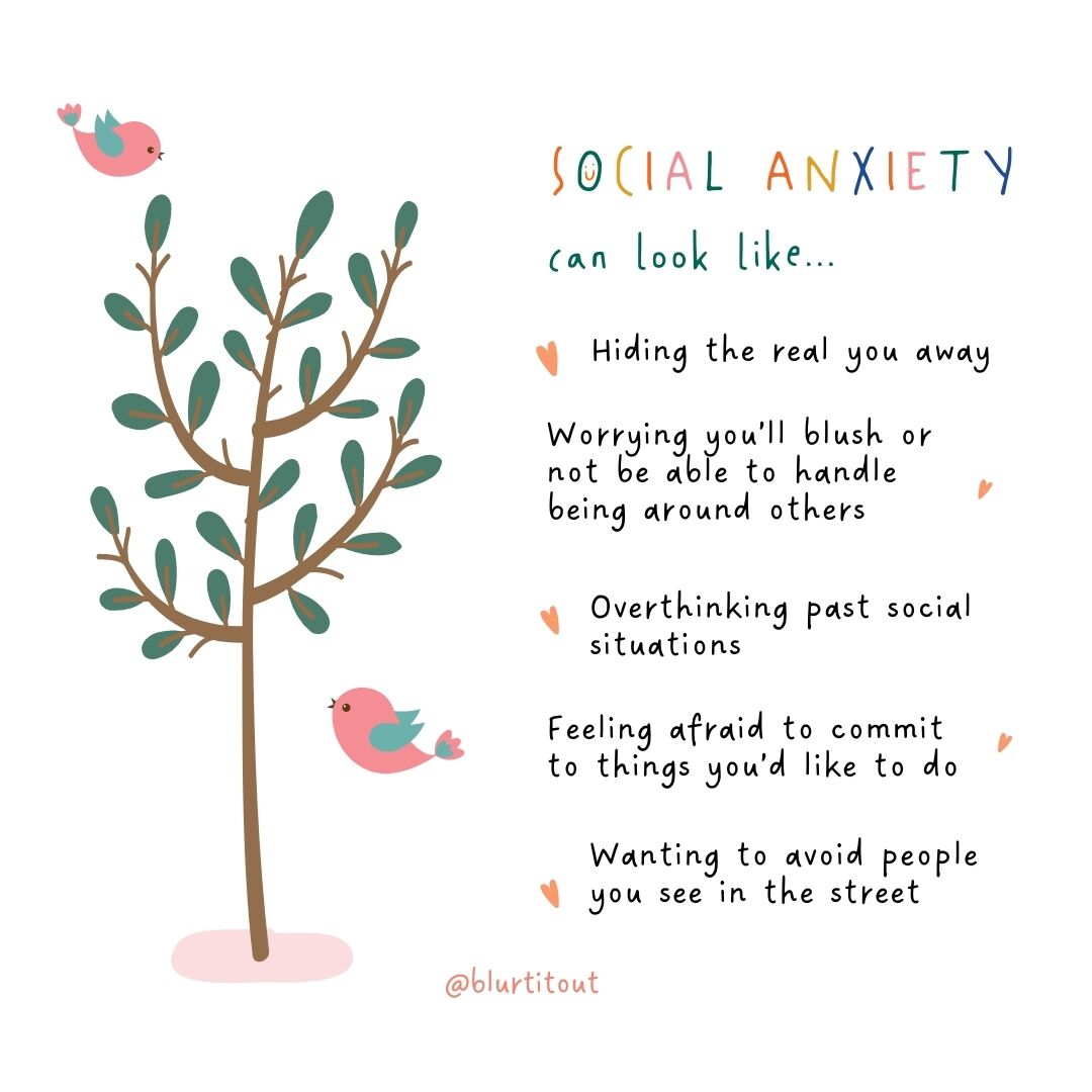 Social anxiety might leave us feeling like we’re powerless over the range of emotions we’re experiencing. 😔 🌈 This is a gentle reminder that you are not alone, and that things won’t always feel this way. Anxiety is uncomfortable, but it always passes. #BlurtItOut