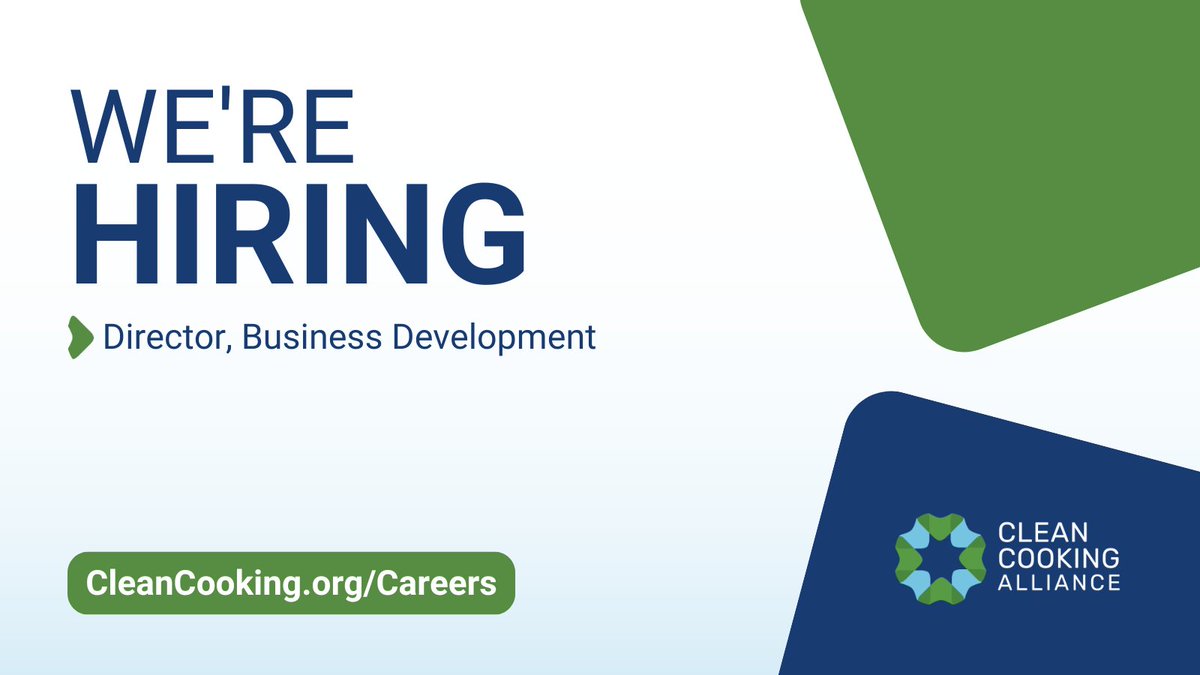 cleancooking's tweet image. CCA is #hiring a Director for Business Development!

We seek candidates with strong insight into the #InternationalDevelopment funding landscape, deep funder networks, and strong technical writing skills.

Learn more and apply now:
ow.ly/r54050RbFPx