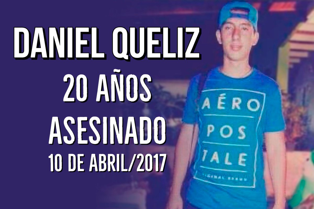 Hoy #10Abr se cumplen 7 años del asesinato de Daniel Queliz, segunda víctima de la rebelión popular del 2017 en Venezuela. Daniel tenía 20 años y estudiaba derecho en la Univ. Arturo Michelena cuando fue asesinado por disparo en el cuello durante protesta pacífica en Valencia.