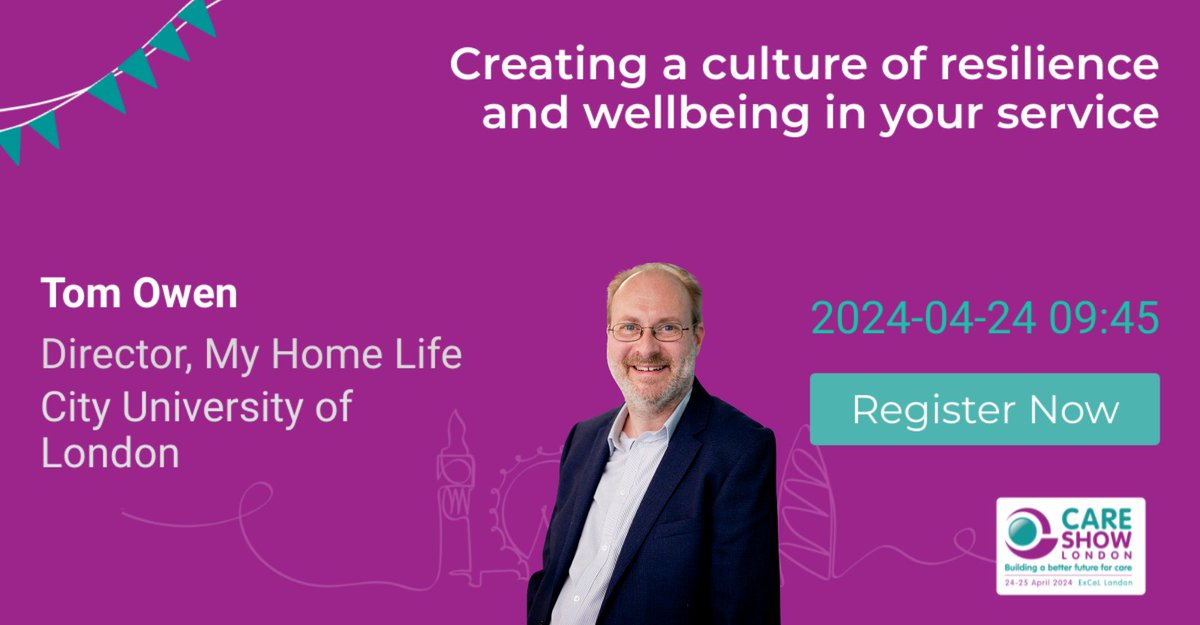 Looking forward to @CareShow London! Our Director Tom will be talking about building resilience and supporting wellbeing in care services. Tickets are free! Come join us on April 24th, alongside @cpvnel ➡️ careshowlondon.co.uk