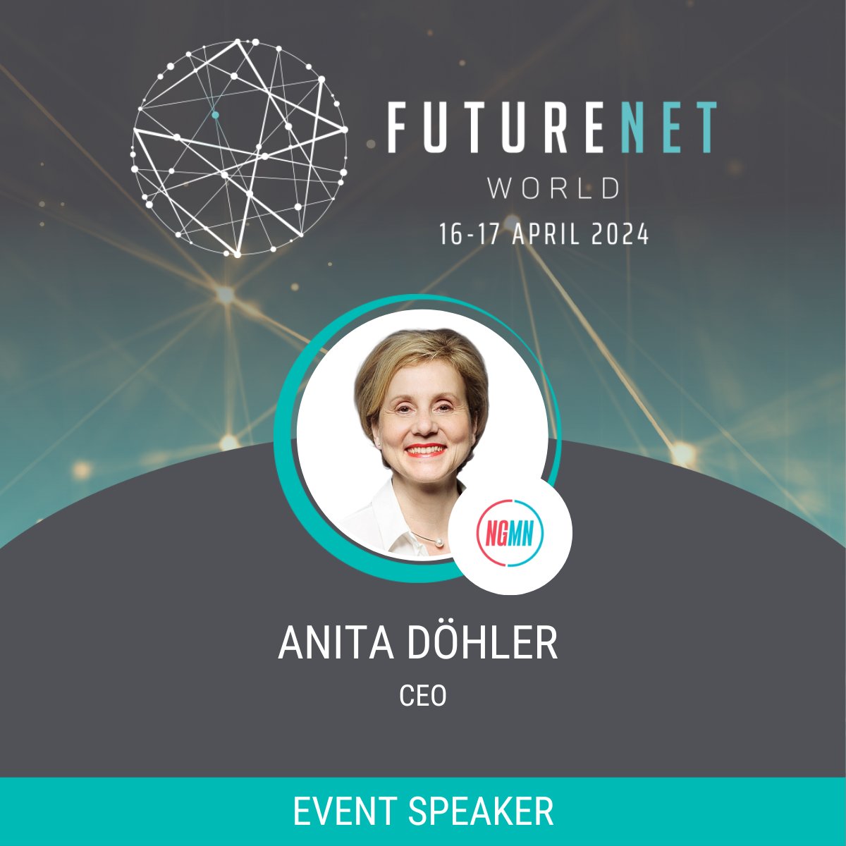 Next week, @AnitaDoehler, will explore NGMN’s views and recommendations on #GreenFutureNetworks during the panel discussion ‘Towards Net Zero: How to accelerate sustainability efforts efficiently’ at @FuturenetW on 17 April 14:15 GMT. Register here: bit.ly/493OQkh