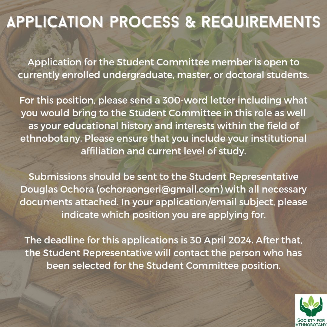Apply for SEB Student Representative-elect and Student Committee Member. Deadline is 30th April
