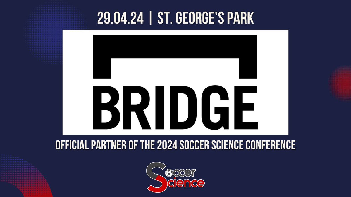 🚨 SPONSOR ANNOUNCEMENT 🚨 We’re delighted that @BridgeAthletic will be sponsoring & exhibiting at the 2024 @SoccerScience event. 🗓️ 29/4/2024 📍 St George’s Park 🎟️ shorturl.at/gJKX5 📧 info@soccer-science.co.uk