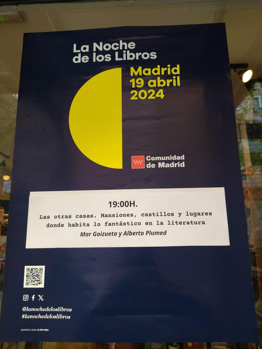 Participamos en @lanochelibros del 19/4 con la charla 'Las otras casas. Mansiones, castillos y lugares donde habita lo fantástico en la literatura' a cargo de la escritora y librera @MarGoizueta y de @albertobarbas #UnLibreroConBarba, librero y booktuber #LaNocheDeLosLibros