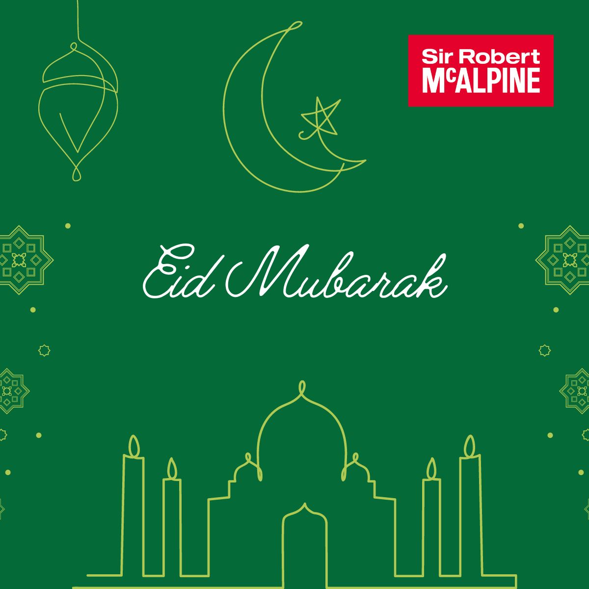 Eid Mubarak to all those celebrating ☪️ As the holy month of Ramadan draws to a close, @WeAreMcAlpine wishes all our Muslim colleagues, clients, friends, and supply chain partners a happy and blessed Eid al-Fitr 🌟 #EidMubarak #Eid2024
