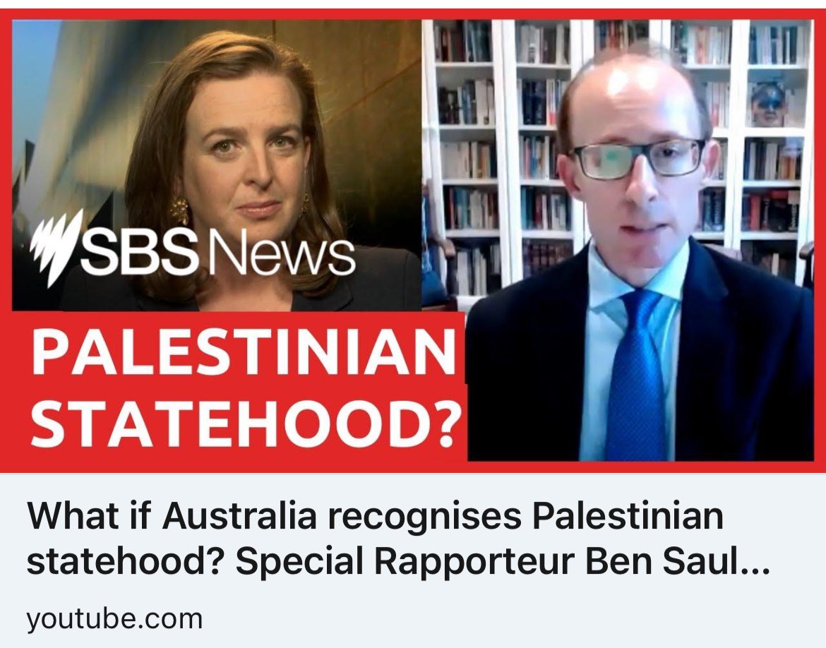 What if Australia recognises Palestinian statehood? And how will Australia review Israel’s investigation of the killing of aid workers in Gaza? UN Special Rapporteur Ben Saul speaks to SBS TV youtu.be/2xLE08vDs5k?si…