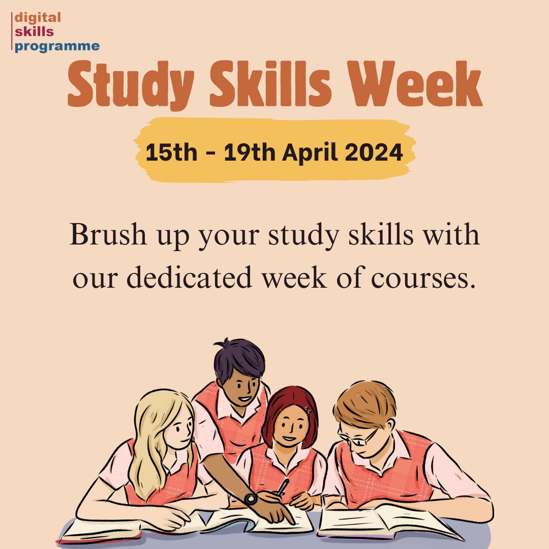 Next week (15th - 19th April) is our dedicated Study Skills Week, you'll find a selection of #DigitalSkills courses on offer that will help with your studies. Free & open to all UoE students (many also open to staff). Find out more & book your place at: ed.ac.uk/information-se…