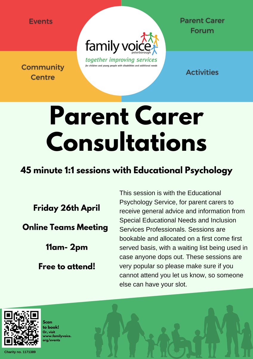 Parent Carer's ! A fantastic opportunity to join one of the Online sessions with the Educational Psychology Teams.
Use this link to book your slot:
forms.gle/WDzRwyPa8JrPD9…