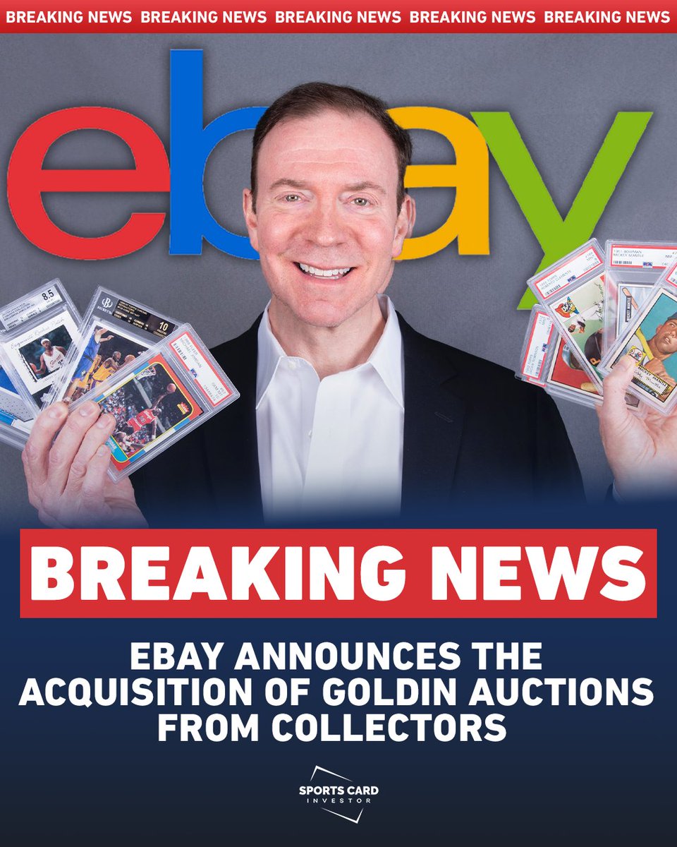 Today, @eBay has announced the acquisition of @GoldinCo, by @collectors and that's not the only agreement they've shared. As part of the deal, the eBay vault has also been sold to PSA. Additionally, a partnership was announced that will extend grading services to customers in…