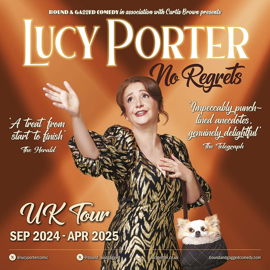 Star of Live At The Apollo, QI, Have I Got News For You and #Taskmaster Champion of Champions @lucyportercomic is off on a brand new tour! Check out the dates for #NoRegrets here: shorturl.at/fqMOY