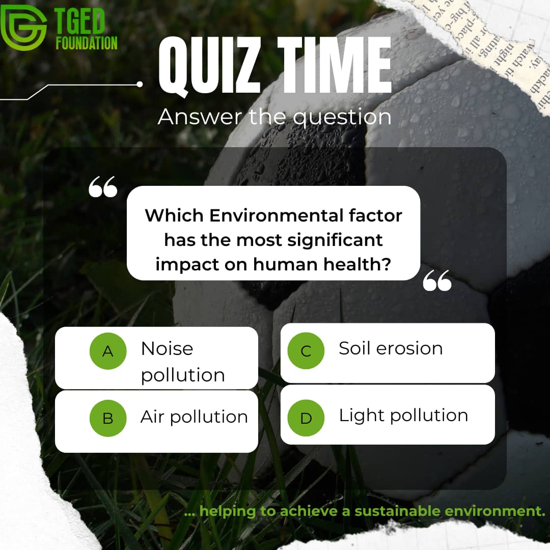 It's Question time 😍

We are talking about Environmental Health!!!!!

Share your answers in the comment section below!🥱🤭

#environment #environmentalhealth #Sustainability #SustainableLiving