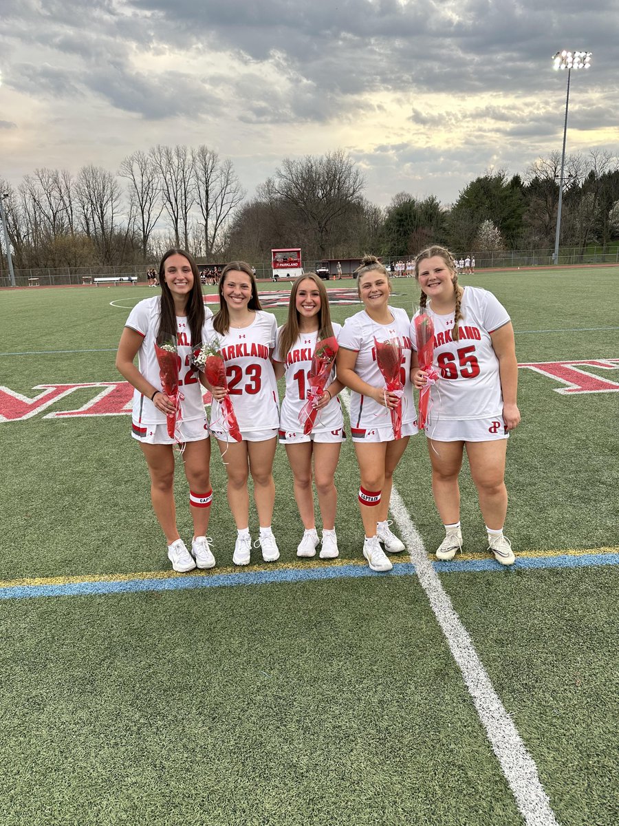 Congratulations to our senior Girls Lacrosse players - Madison Roseman, Lily McAfee, Hailey Schimmer, Gigi Leonzi, and Hailey Smith. We are very proud of you.
