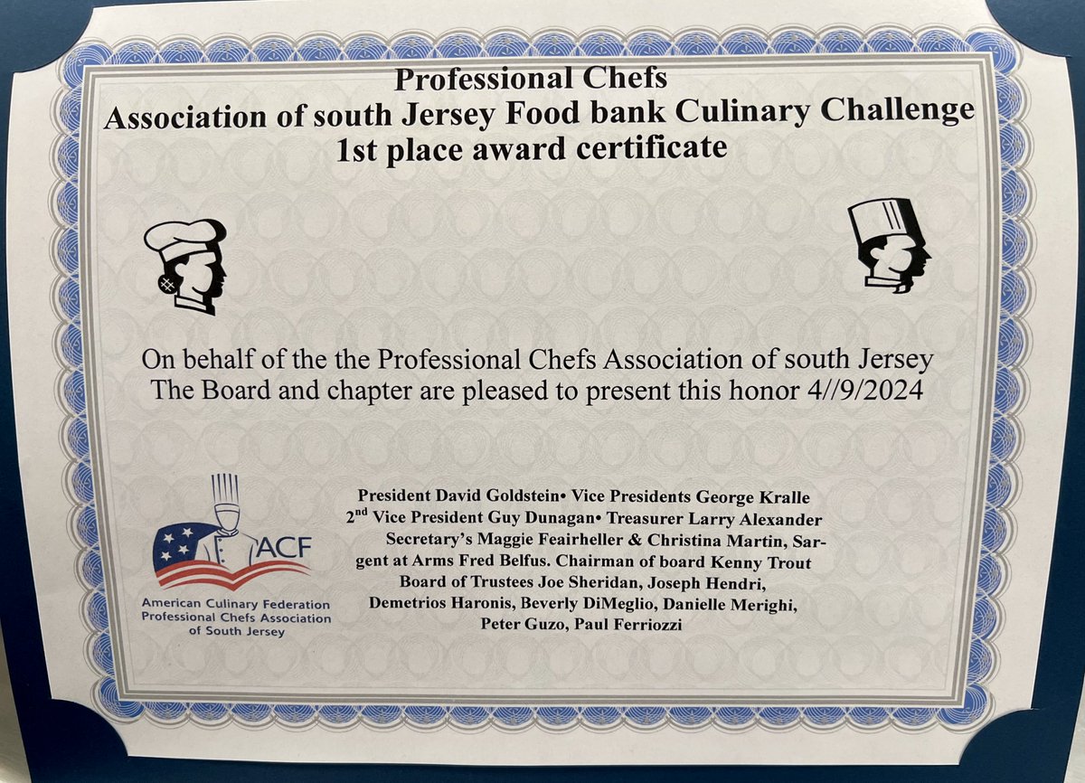 Congrats to Giulia and Randy from the LCMRHS Culinary Program for taking 1st at the Professional Chefs Assoc. of S.J. Food Bank Culinary Challenge! LCMR went up against ACIT, Cumberland Tech, Absegami. Students had to use foods available on premise and create a dish in 90 minutes