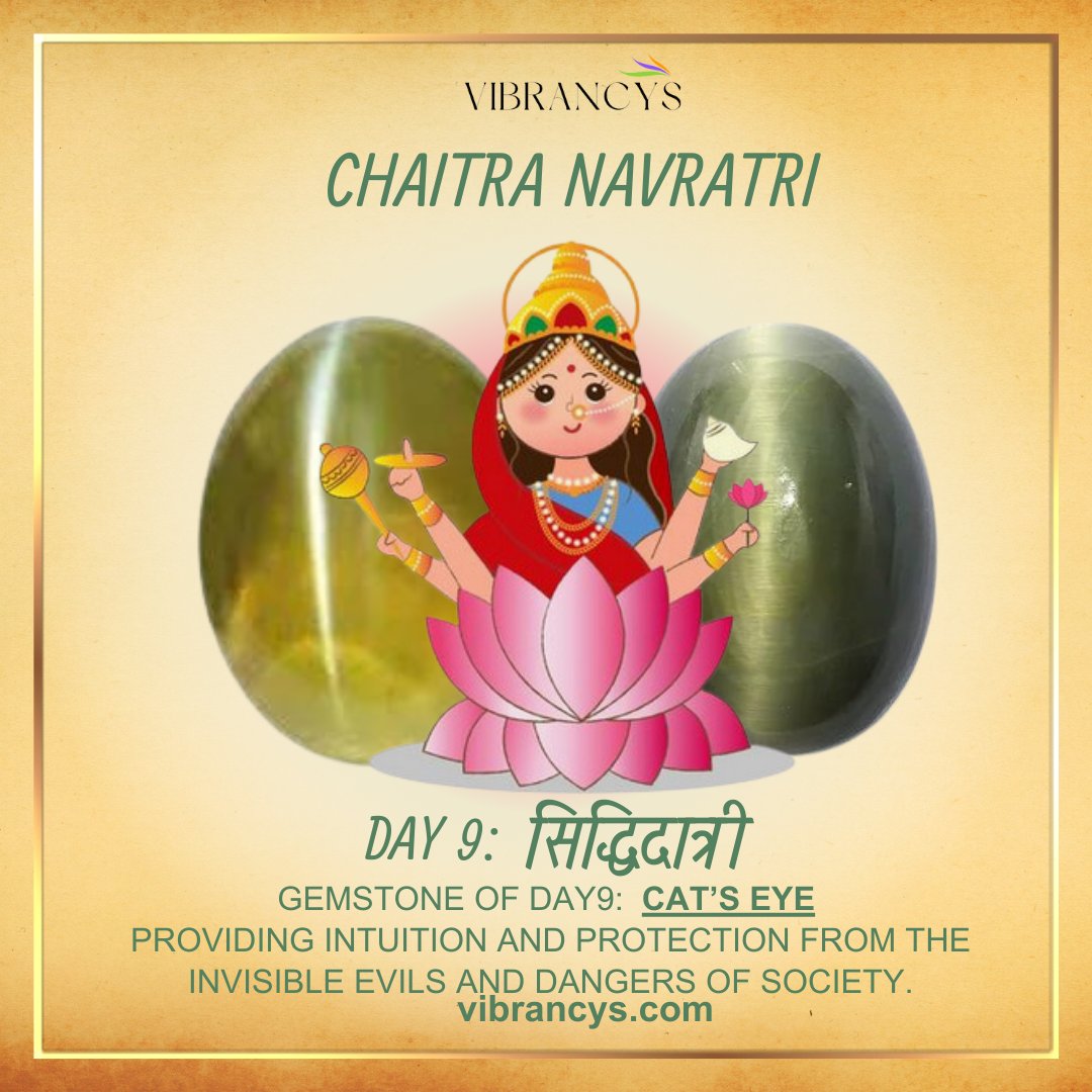 Shine Bright this Navratri with our Gemstones & Jewelry!💎💍📿 𝗗𝗔𝗬 𝟵: 𝗦𝗶𝗱𝗱𝗵𝗶𝗱𝗮𝘁𝗿𝗶: 𝗖𝗮𝘁’𝘀 𝗘𝘆𝗲🤎#navratri #catseye #catseye #vibrancys #tweetme #Jaipur