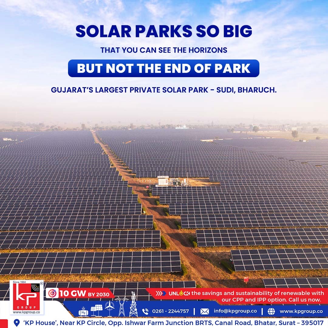 Experience the seamless fusion of sustainability and innovation as the horizon converges with KP Group's solar park. Our commitment to renewable energy knows no bounds. #kpgroup #drfarukpatel #farukpatel #kpigreenenergy #solar