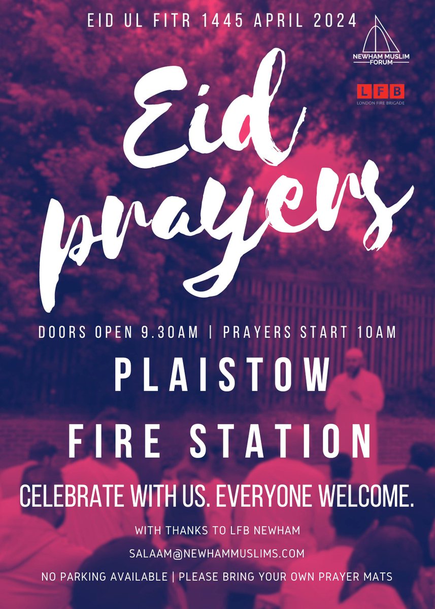 For the 3rd year running we were hosted by <a href="/LFBNewham/">LFB Newham</a> <a href="/LondonFire/">London Fire Brigade</a>  for Eid prayers at Plaistow Fire Station.

Thank you to Borough Commander Richard Arnold, Station Commander Lee Small and colleagues for the support and welcome. ❤️

<a href="/LFBNewham/">LFB Newham</a> are a pioneering community focused
