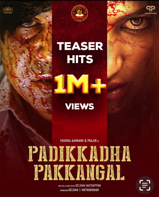 Teaser crossed 1Million+ hearts & trending with good reviews youtu.be/m_feiEO43Fw Crime thriller #PadikkadhaPakkangal *ing @actorprajin1 @iamyashikaanand Direction @SelvamS56299