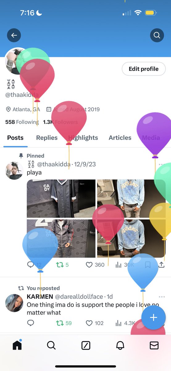 balloons on my page🅿️