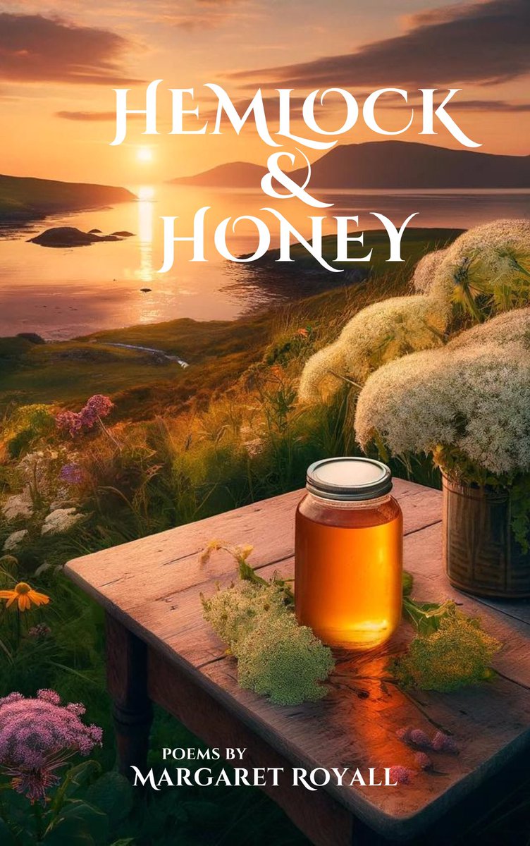 📚So excited! Time to reveal my poetry news. My new wee collection, ‘Hemlock & Honey’ will be published in July by Impspired. Already Steve has a delightful cover proposed. Poems of challenge and rapture, Flashback and Prolepsis, with sonnets inspired by classes with @AnnaSaund1