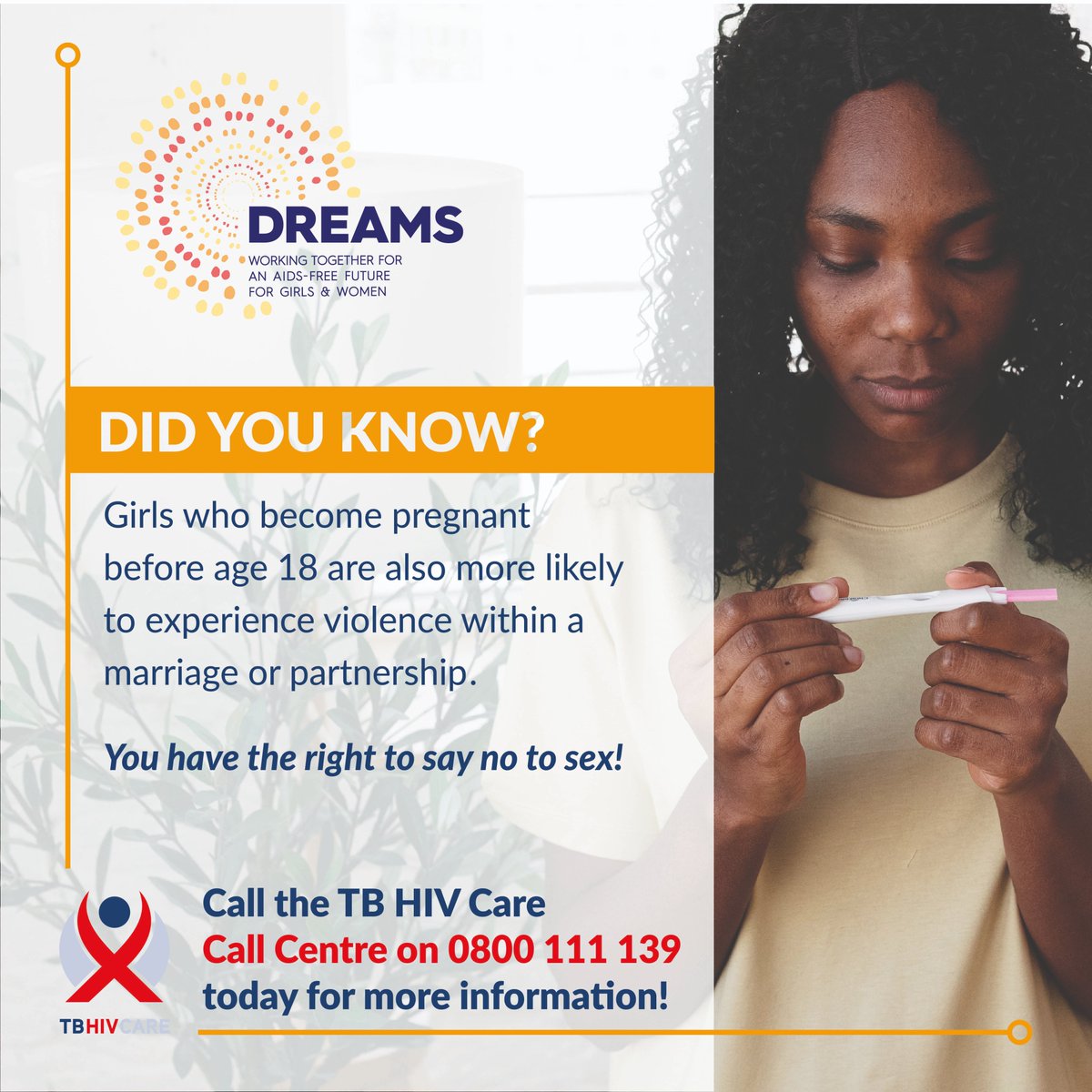 Did you know? Girls who become pregnant before age 18 have a higher chance of experiencing violence within a marriage or partnership. #TeenPregnancy #GBV