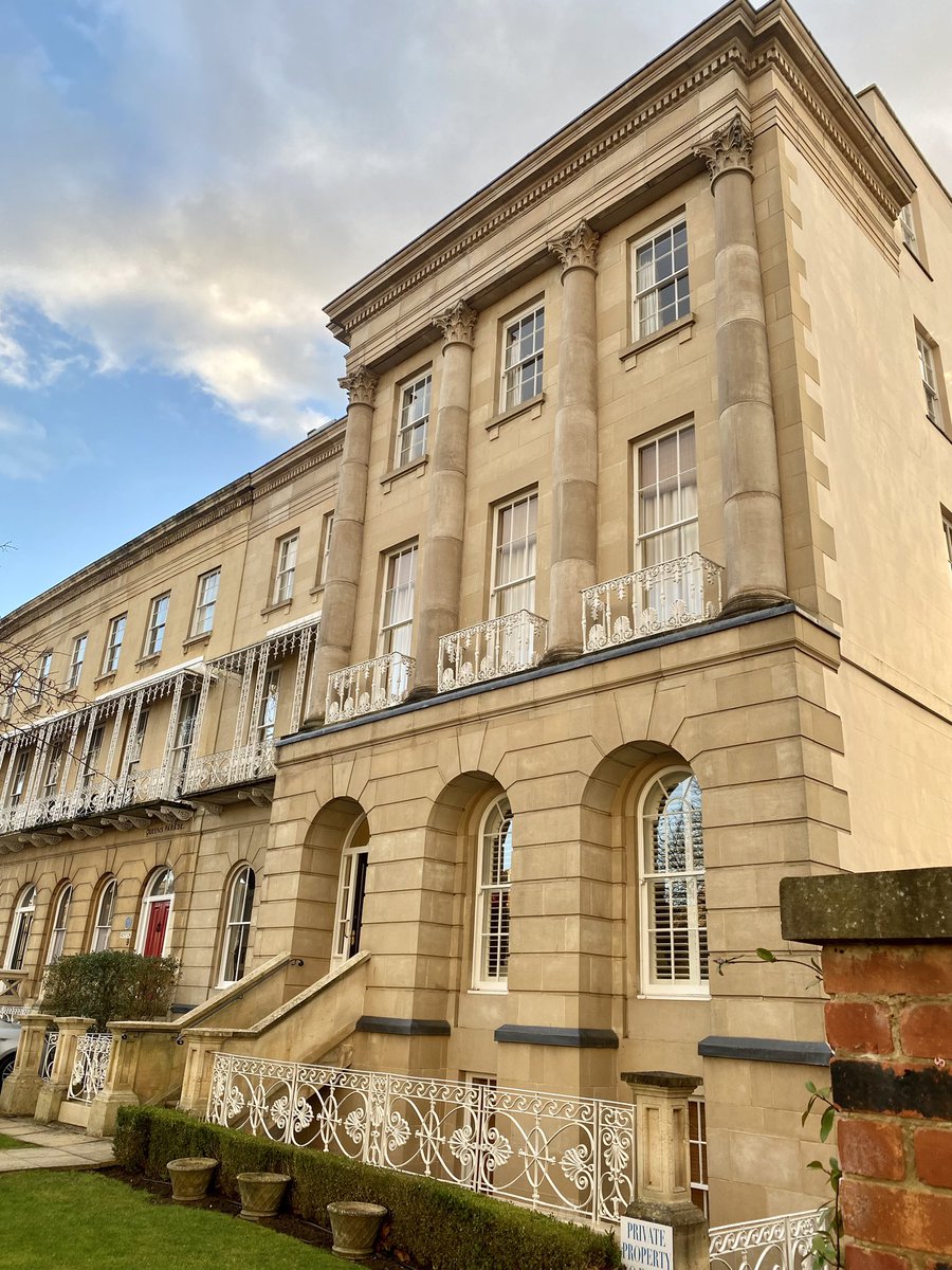 Queen’s Parade, Bayshill. Would you ever guess that the right hand house, with its beautiful proportions, ironwork, columns and rustication, is a recent addition to bookend the terrace?