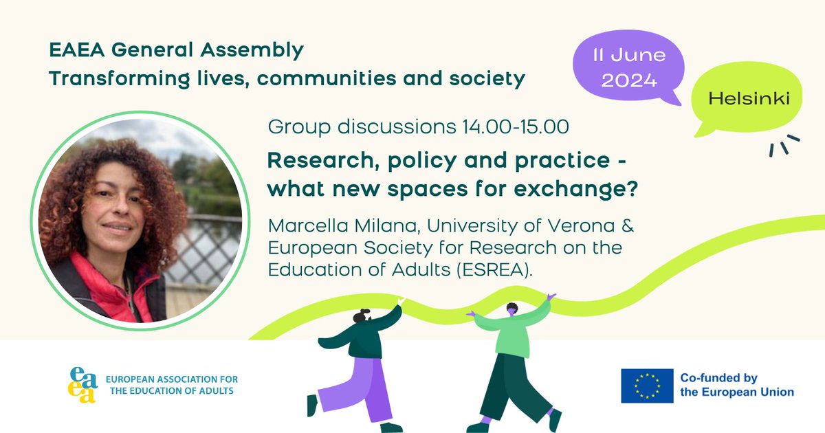 How can we turn the collaboration between research, policy, and practice into a virtuous cycle, and learn from each other? Join the discussion at the EAEA General Assembly on 11 June, facilitated by @MarcellaMilana from @UniVerona and ESREA. conference.eaea.org #EAEAga