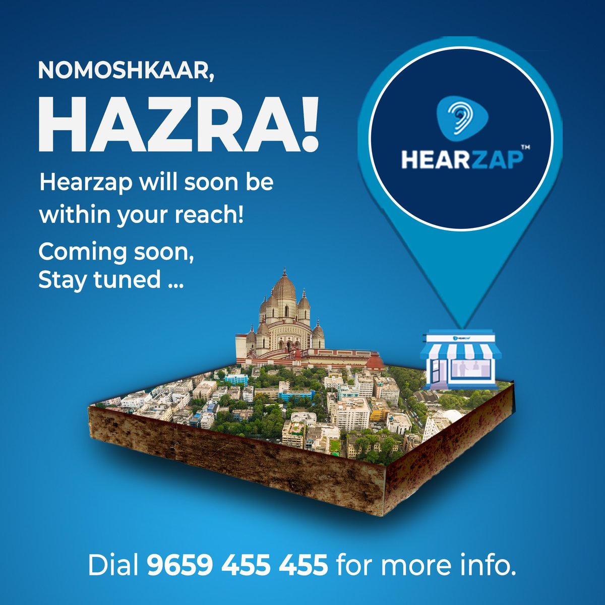 Soon, you will be able to hear the richness of life in #Hazra with absolute clarity! Hearzap is coming to your neighbourhood with top-notch hearing solutions. #Kolkata #WestBengal #hearzap #StayTuned