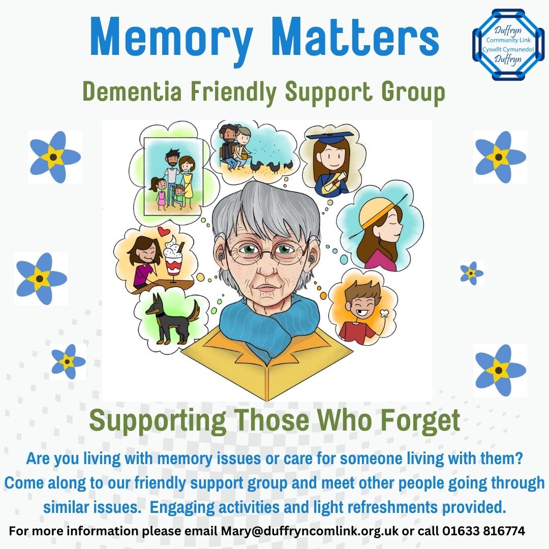 Duffryn Community Link (@duffrynlink) on Twitter photo 📢📢📢We are very excited to announce a new project starting soon. We will be a running a weekly support group for people living with memory issues and their families and carers. Keep an eye on our social media for more details. 📢📢📢We are very excited to announce a new project starting soon. We will be a running a weekly support group for people living with memory issues and their families and carers. Keep an eye on our social media for more details.