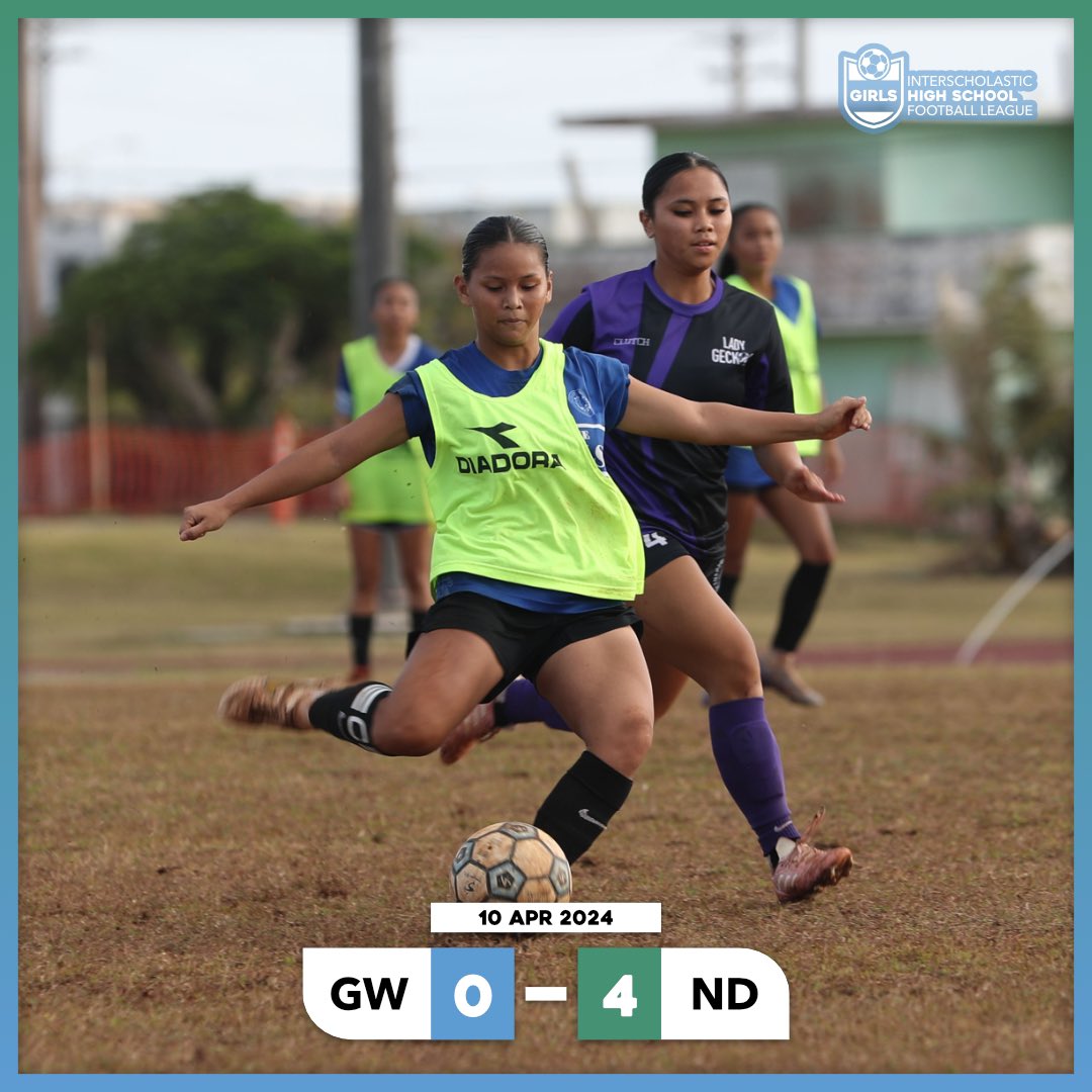GuamFootball's tweet photo. The Interscholastic Girls High School Football League continued with two matches today.
GW 0, ND 4
Guam High 3, St. John’s 4
Schedule: https://t.co/mtsSFUzuov
#guamfootball #GuahanFutbol #Interscholastic #highschoolgirlsleague #highschoolfootball #girlsfootball https://t.co/3McQfGCEJJ