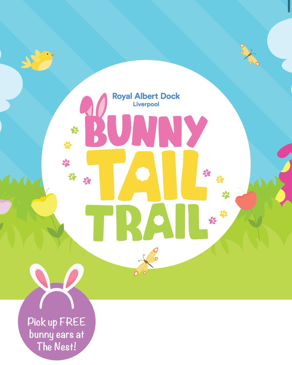 🐰 Don't forget to stop at @TheNestUK to pickup your complimentary Bunny Ears before you embark on our free #BunnyTailTrail this #EasterHalfterm.⁠ Find the hidden bunnies to be in with a chance of winning the ultimate family weekend at the dock 🔍⁠ 👉🏻 albertdock.com/bunny-tail-tra…