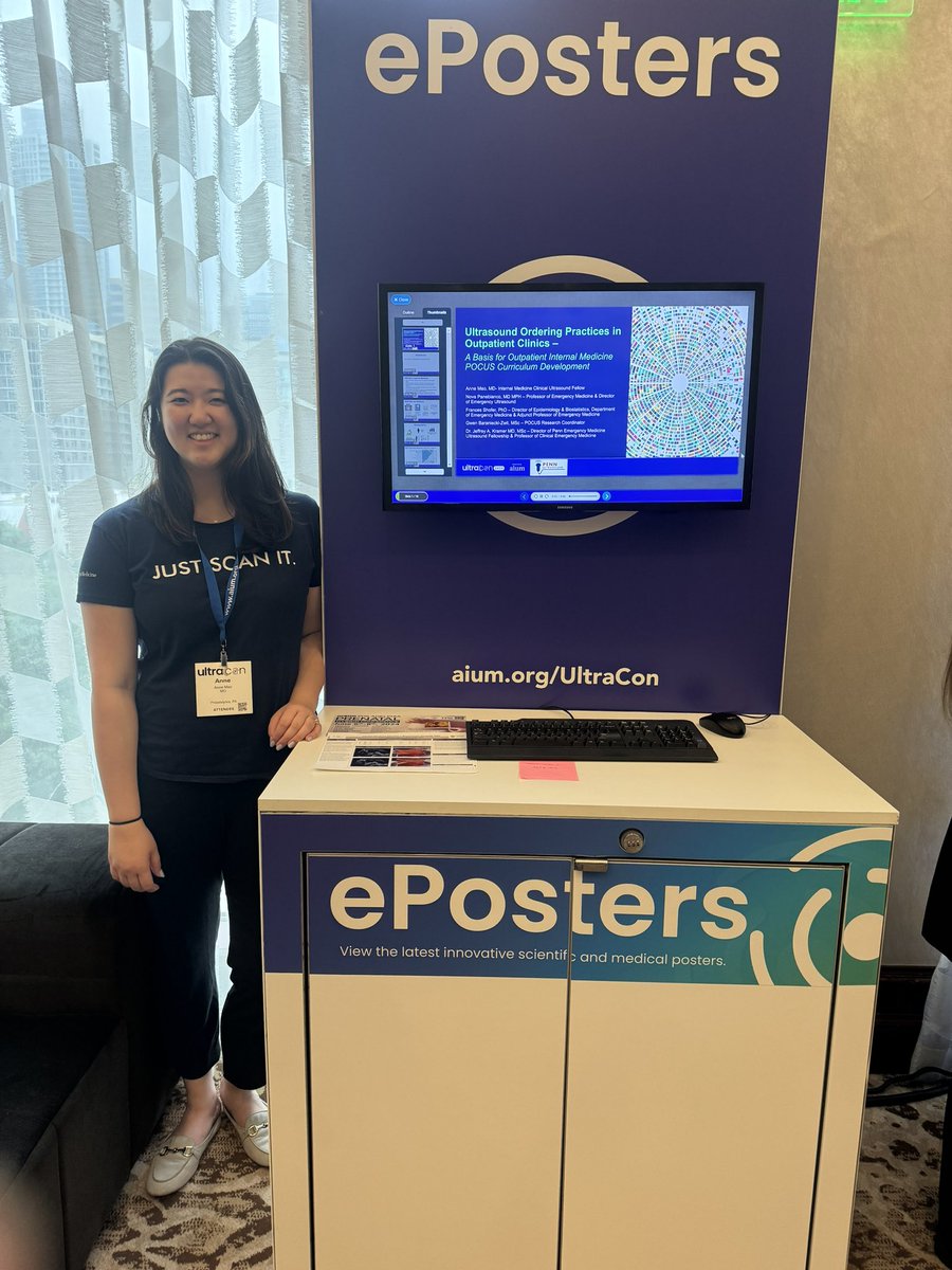 Found my e-poster on ultrasound ordering practices in internal medicine  clinics with residents. The goal is to use this to develop an outpatient POCUS curriculum geared towards IM residents! Eager to find ways to incorporate and teach #POCUSfortheinternist! #UltraCon2024