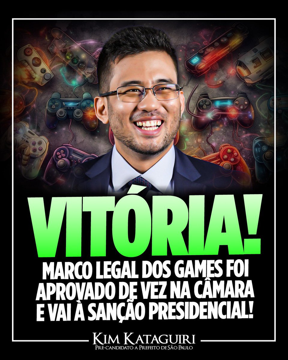 KimKataguiri's tweet image. VITÓRIA! Aprovamos o Marco Legal dos Games de forma definitiva no Câmara! Aprovamos agora as mudanças no texto feitas pelo Senado Federal.

O Marco Legal dos Games garante o desenvolvimento desse setor no Brasil sem burocracia e sem carga pesada de impostos. É deixar a indústria…