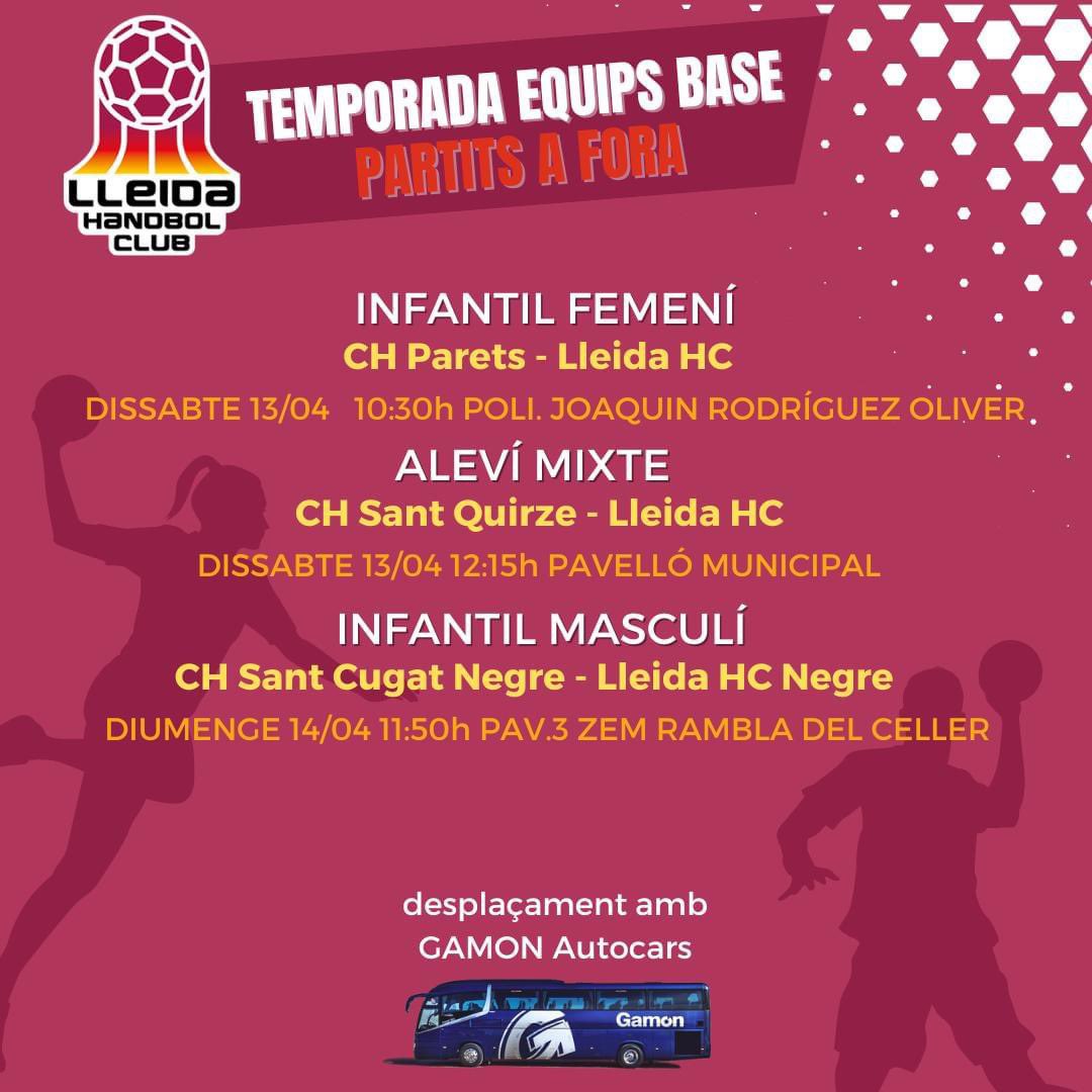 LleidaHC's tweet image. 🚍 Aquest cap de setmana tres equips de la base del club juguen els seus partits a fora repartits entre dissabte i diumenge al matí. 💪
#LleidaHC #EquipsBase