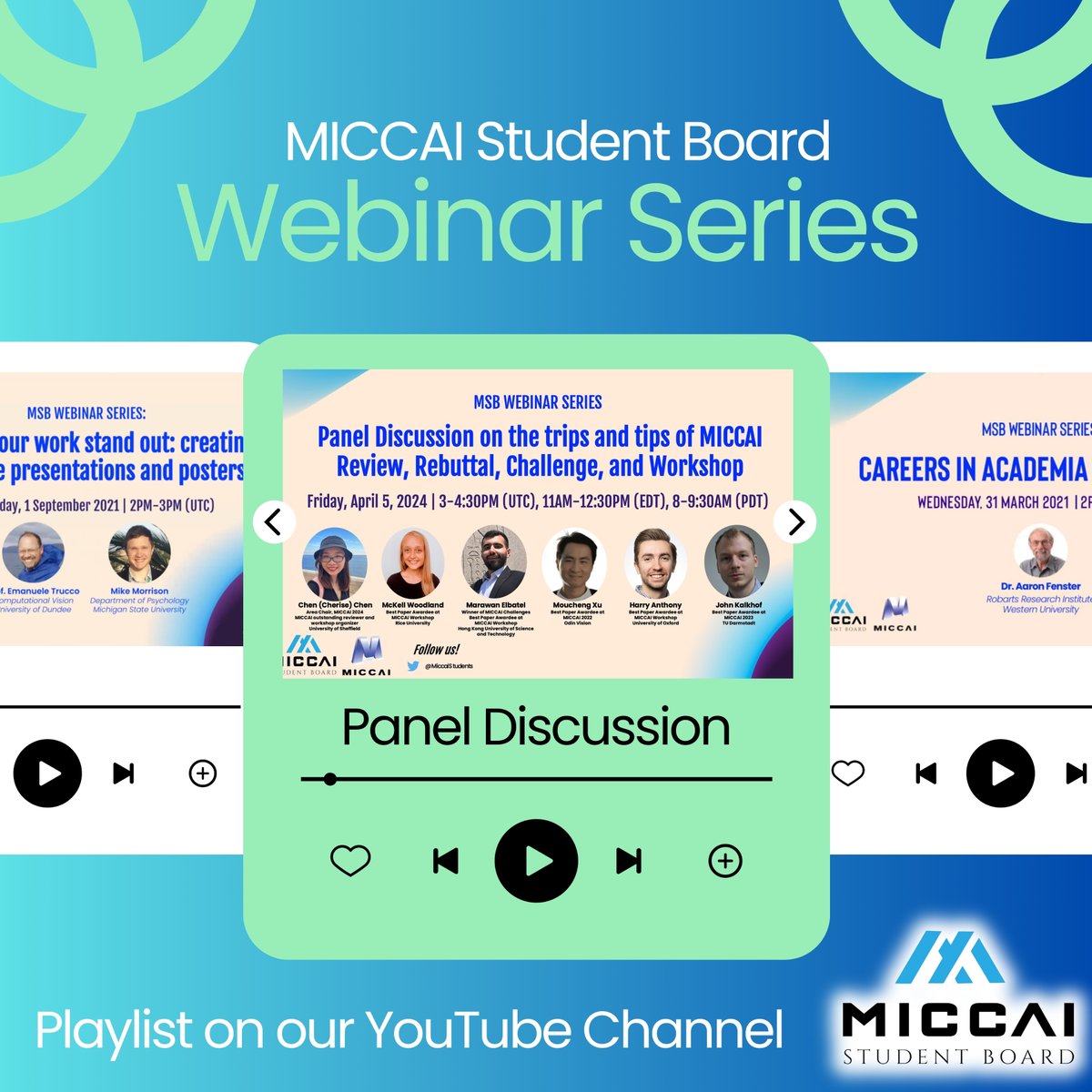 Did you miss our latest webinar? Don't worry, It's now available on our YouTube channel! 📺 Dive into our webinar series playlist on our YouTube channel, and catch up on what you missed! 🔗youtube.com/playlist?list=… #MICCAI #MICCAI2024 #Webinar