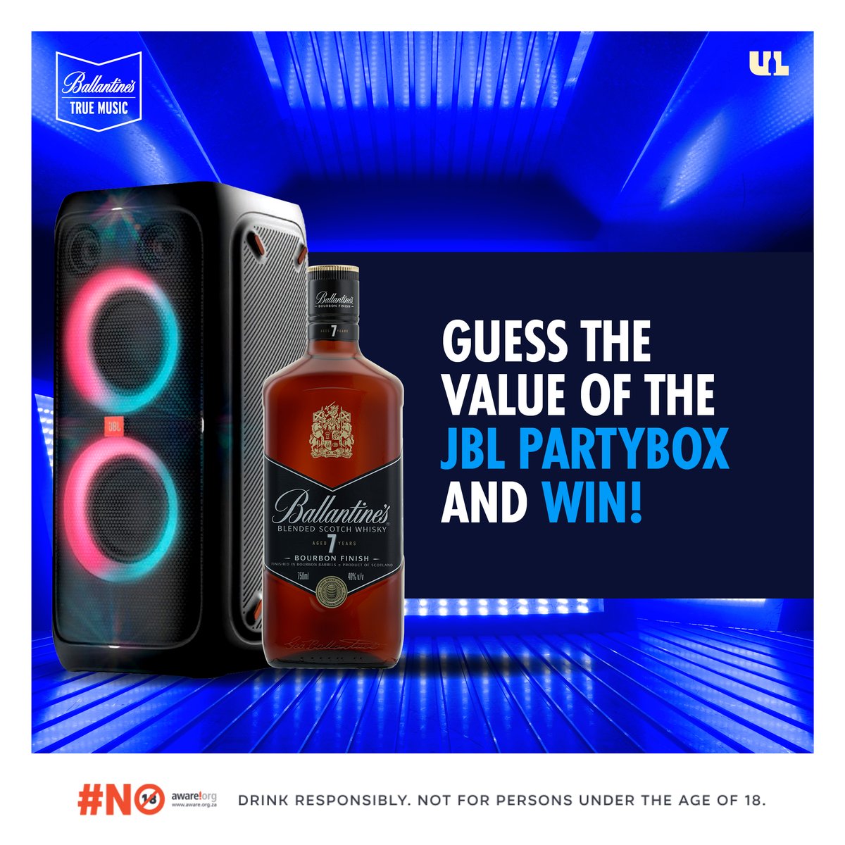 'Party time with Ballantine's' is all about the finest taste in whisky and music. This week, we're asking you to guess the value of the JBL PartyBox and you could #win a bottle of Ballantine's 7YO! #Truemusic #Ballantines #TheresNoWrongWay