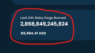 #BabyDoge has burned $5,900 worth of supply in the last 24 hours.

#SHIB has burned $5 worth of supply in the last 24 hours.

#BabyDogeCoin