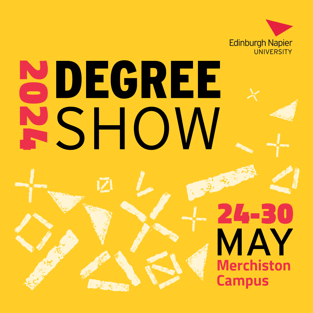 🎨 | The #EdNapier Degree Show is a week-long celebration of our students' talent as they present their final projects to friends, family, industry and the public. Join us to be immersed in a world of authentic art in our Merchiston campus from 24-30 May. #ENUDegreeShow