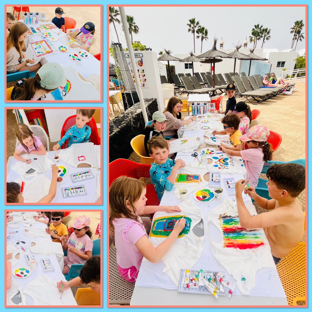 T-Shirt painting at #jardinesdelsol 🌈 Raising funds for @wearewaterfoundation 💧💧💧#holiday #painting #paintingoftheday #colour #happychildren #activitiesforkids #charityevent #colourfull #memories #lanzarote #canaryislands @JhansenML @zoiladosil
