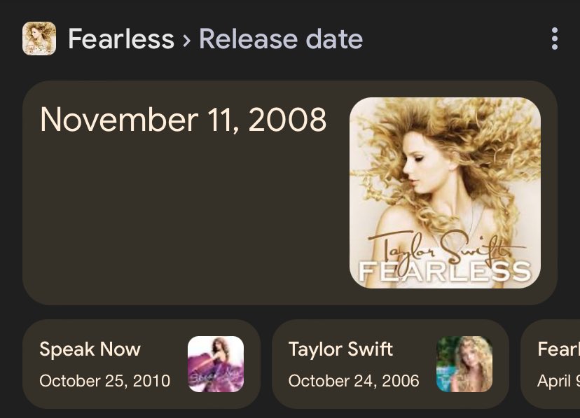 quantos anos vocês tinha quando o Fearless lançou originalmente? me: 1 ano e 7 meses