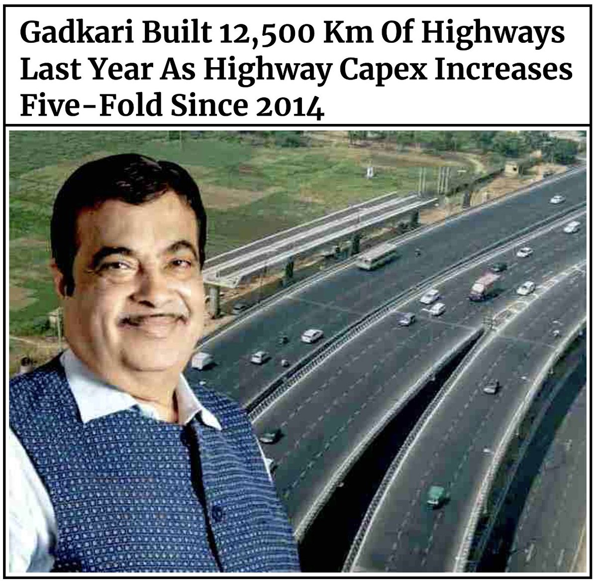 India added more half the length of national highways (54,858 km) in the last ten years than it had in seventy years before that (91,287 km). Gadkari is not human. Gadkari is alien.