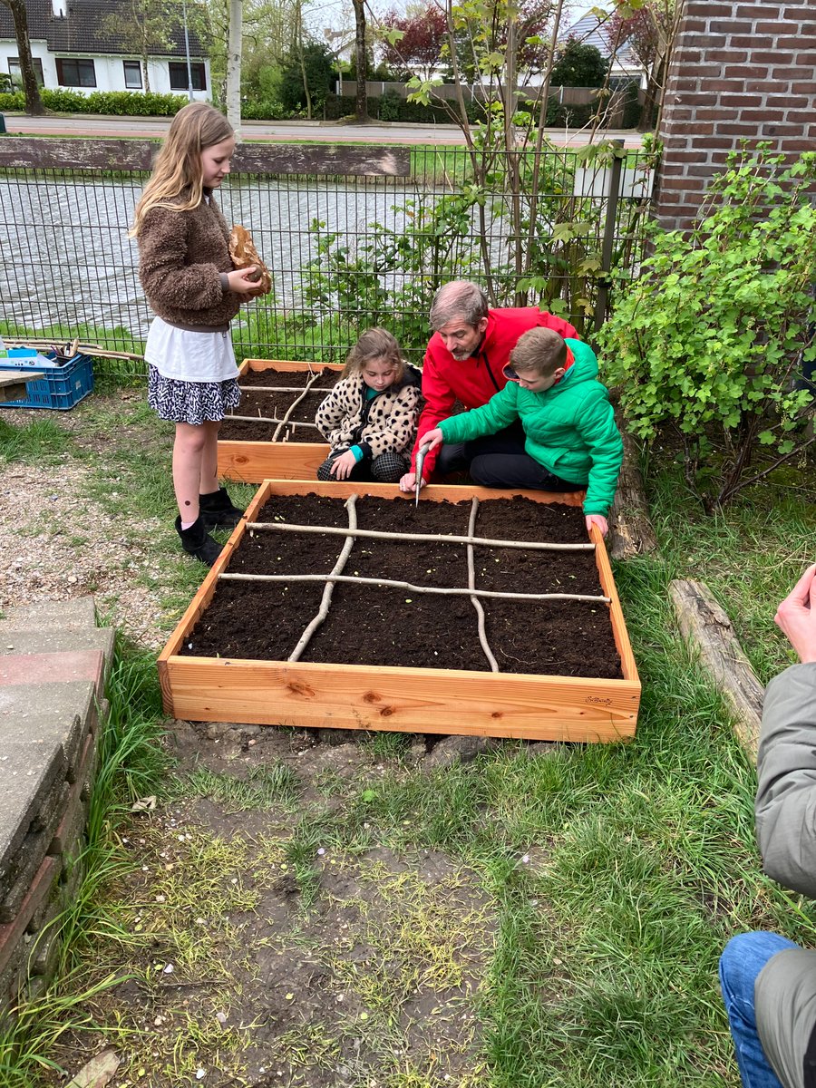 Gem_Middelburg's tweet photo. Wethouder Jeroen Louws was gisteren tijdens de Nationale Buitenlesdag in de Week van de Schooltuin bij Basisschool de Aventurijn. Samen met de leerlingen van groep 5 kreeg hij ‘de Grote Pieperles’. Tijdens deze Pieperles hebben ze samen verschillende soorten aardappelen gepoot. https://t.co/K0SOkgBuzG