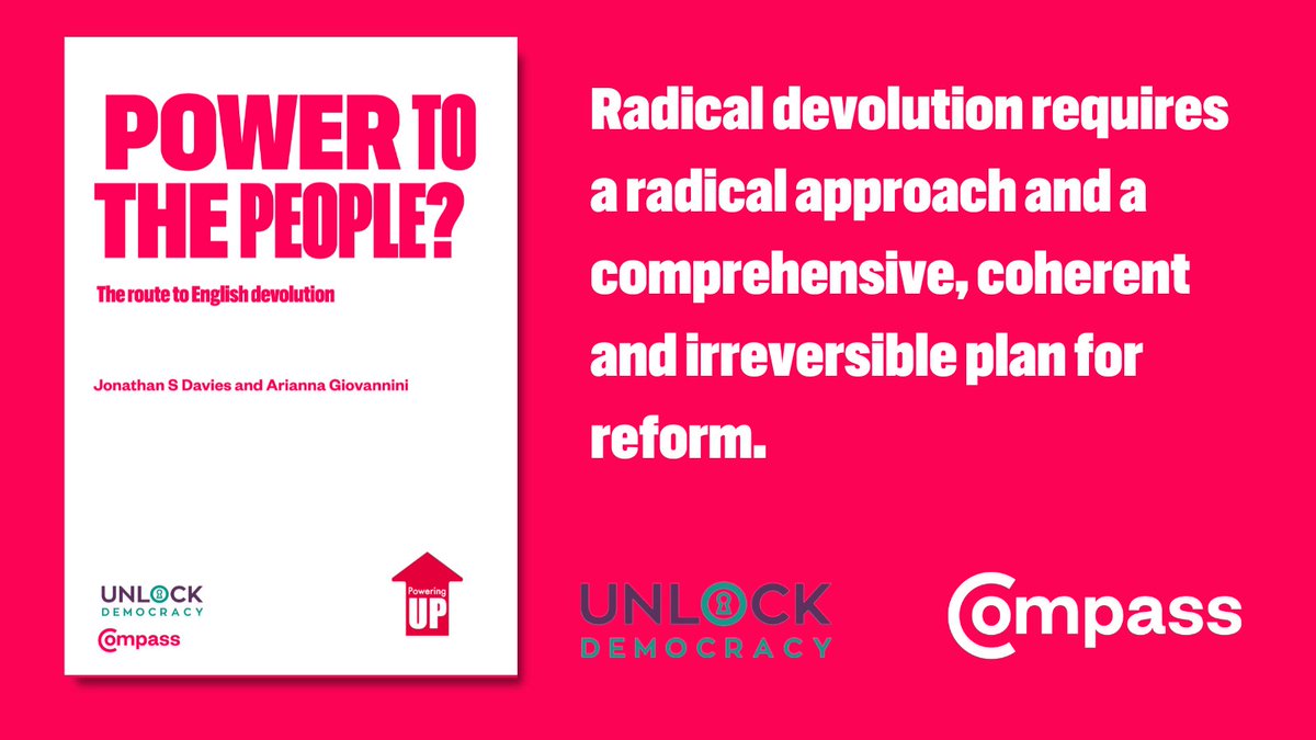 Our new paper published with @UnlockDemocracy explores the case for radical devolution and how we can create a new comprehensive, coherent and irreversible plan for reform. Read the report here: compassonline.org.uk/publications/p…