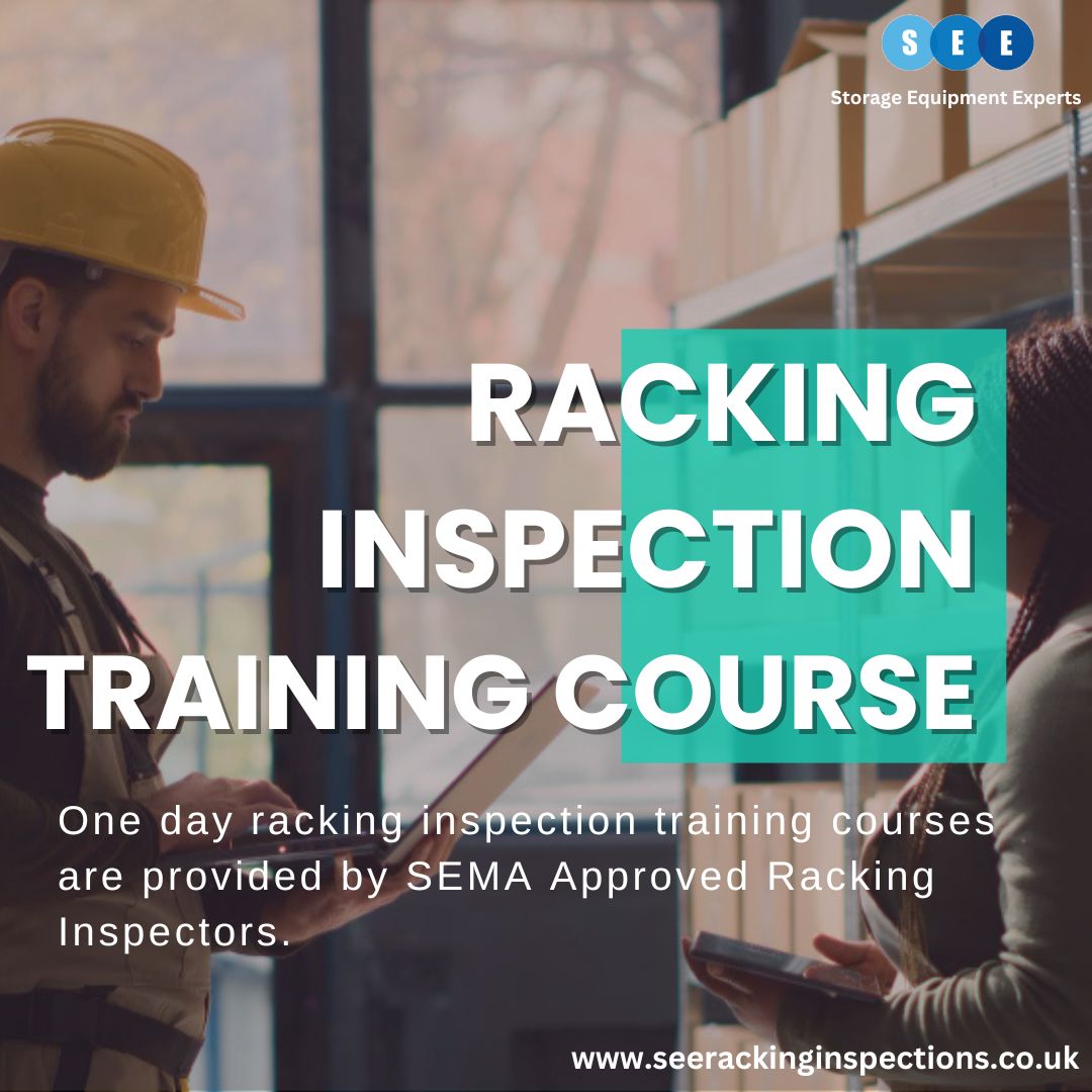 One day racking inspection training courses are provided by SEMA Approved Racking Inspectors.

👉Training Centre cost: £275 + VAT per person
👉Online Course cost: £250 + VAT per person

👉seerackinginspections.co.uk/racking-inspec…

#trainingcourses #courses #trainingcentre #onedayrackingtraining