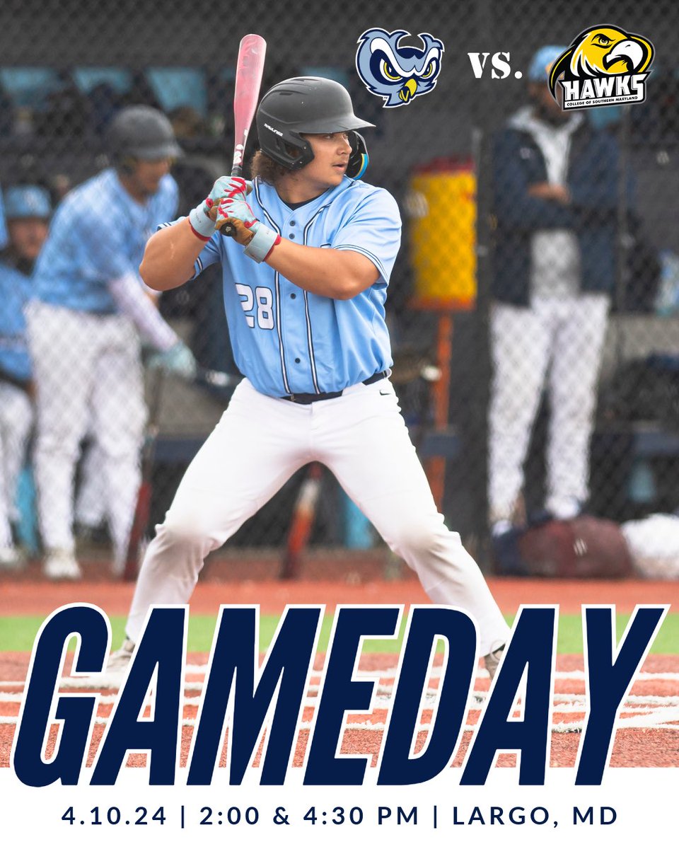 ‼️⚾️‼️GAME DAY‼️⚾️‼️ 🦉@pgcc_baseball 🆚 @CSMHawksATH ⏰ 2 PM DH 📍 Largo, MD 📊 pgccowls.com/sports/bsb/202… 📺 YouTube.com/pgccowls