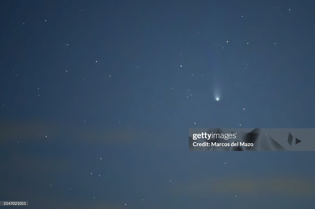 Comet 12P/Pons-Brooks known as the Devil Comet on a clear night near Tembleque, Toledo, Spain. #GettyImages #DevilComet #Comet #cometadiablo #Tembleque #Toledo