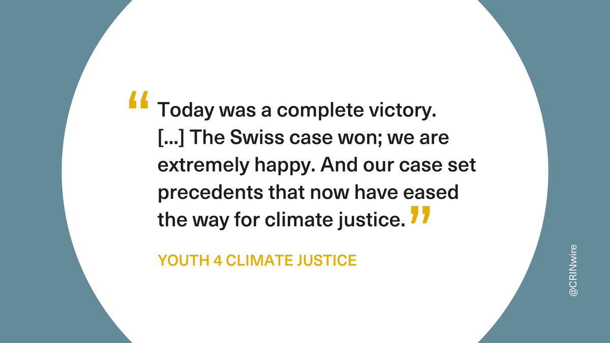 A groundbreaking decision from @ECHR_CEDH in case of @KlimaSeniorin. States’ inaction on climate change violates human rights. If they fail to act, they can be held accountable. The Duarte Agostinho case, brought by 6 young people, may have been inadmissible, but in their words: