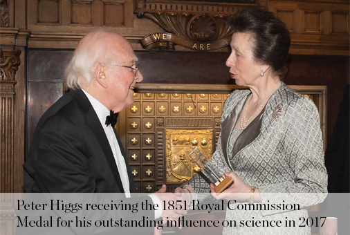 We are sad to hear of the death of Peter Higgs, who was awarded an 1851 Fellowship in 1953. He was an inspiration to many within the UK and International Science environment and will be much missed by the 1851 community. We offer condolences to his friends and family.