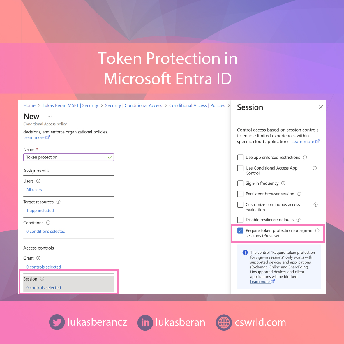 Microsoft Entra ID Token Protection is a security feature within Microsoft Entra's Conditional Access that aims to mitigate token theft by ensuring that a token can only be used from the device it was issued to. This is achieved through a process called token binding, which…
