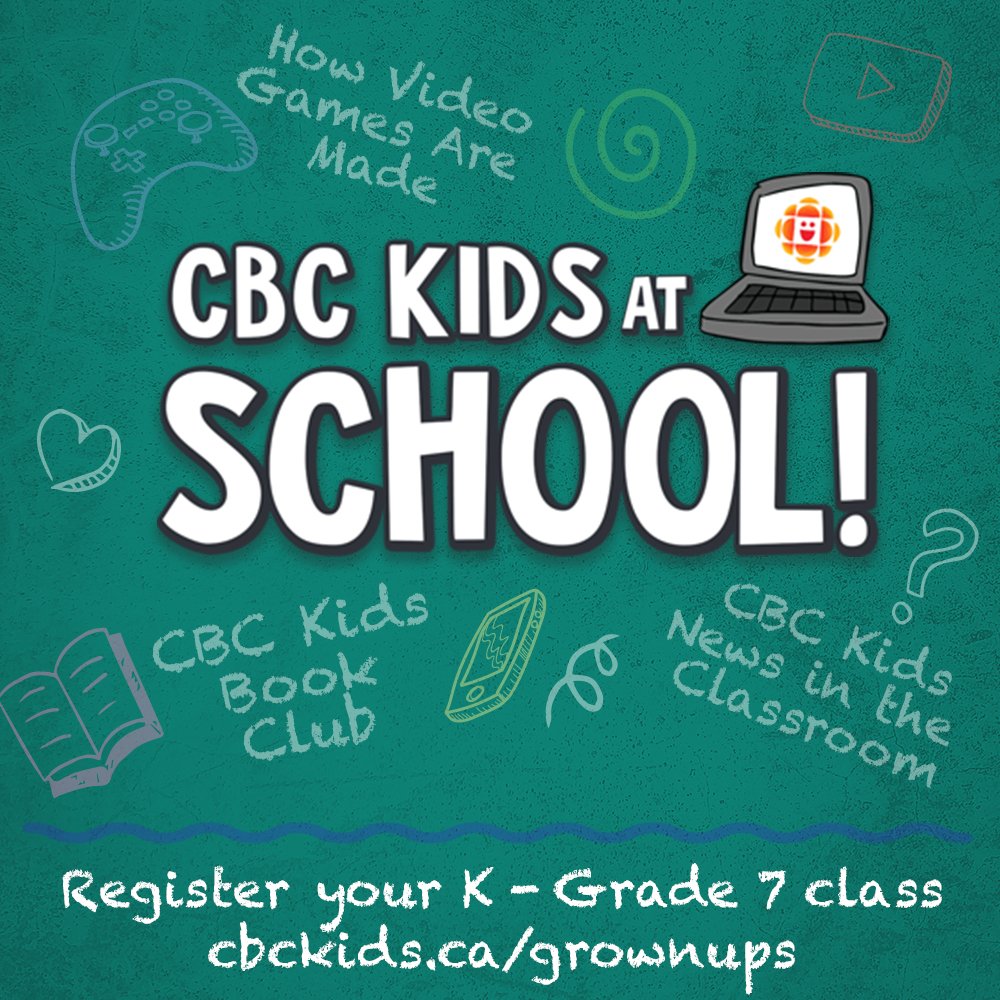 Calling all K-Gr. 7 classrooms! Join CBC Kids at School over Zoom this spring: K-Gr. 1: Storytime with Janaye Gr. 2-4: How Video Games Are Made with Tony Gr. 5-7: CBC Kids News in the Classroom Secure your spot: bit.ly/3ljdIwr #CBCKids #Education